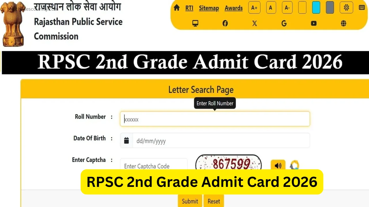 RPSC 2nd Grade Admit Card 2026