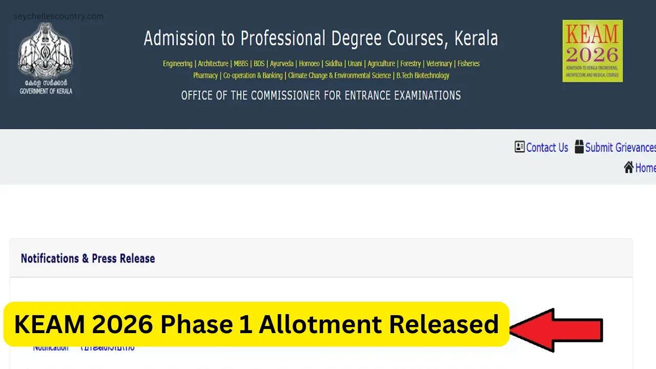 KEAM 2026 Phase 1 Allotment Released