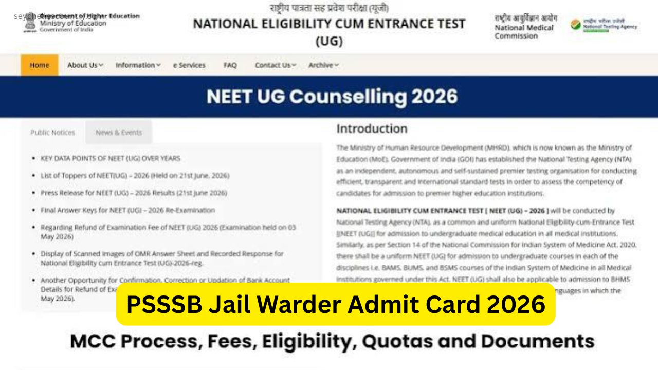 PSSSB Jail Warder Admit Card 2026