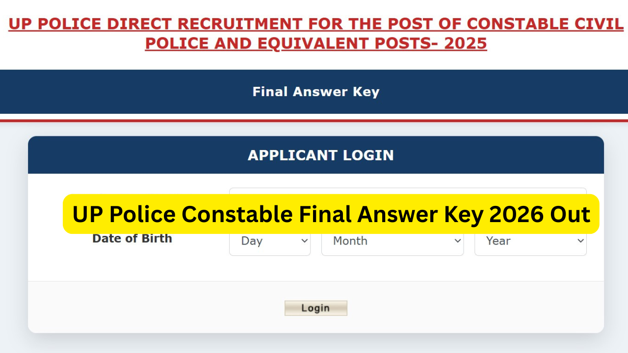 UP Police Constable Final Answer Key 2026 Out