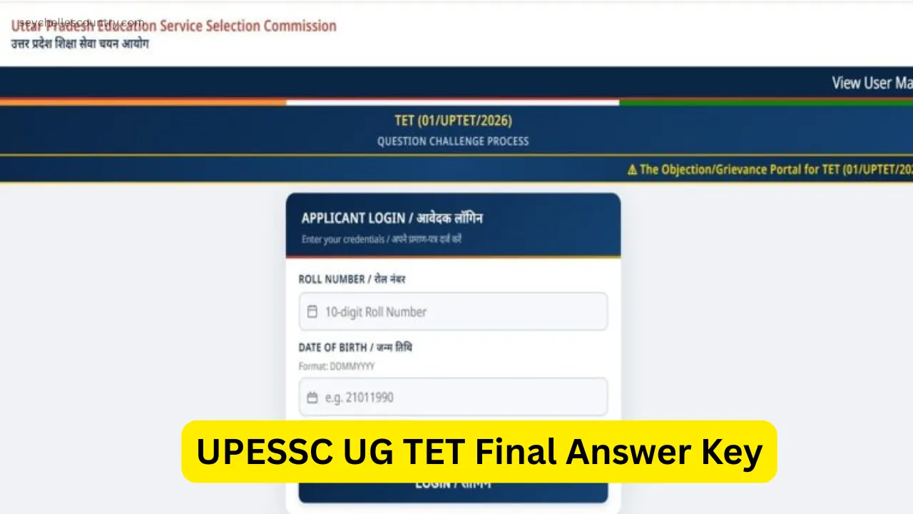 UPESSC UG TET Final Answer Key